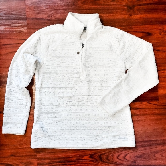 Eddie Bauer Sweaters - EDDIE BAUER white quarter zip